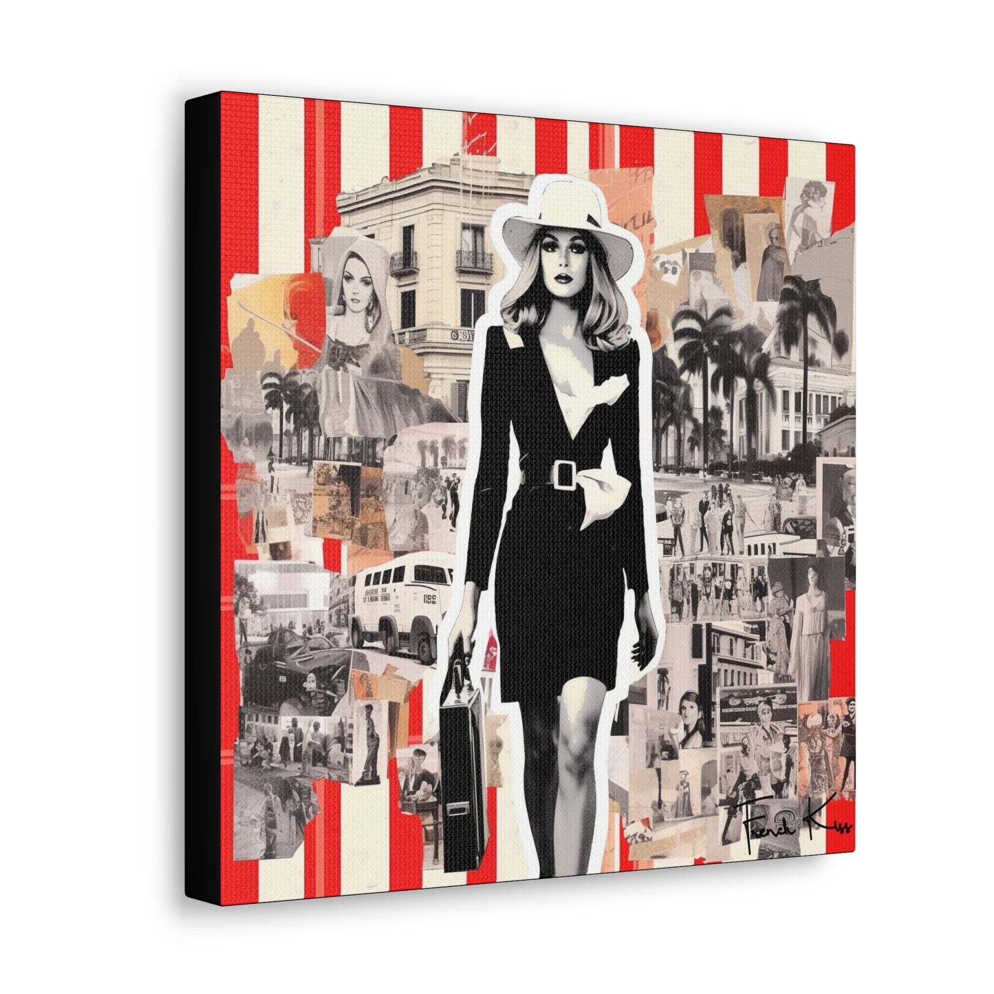 LE TRAVAILLE French Kiss Pop Art, Gallery, Canvas, Art, Vintage, Retro, St. Tropez, Collection, French Riviera, Travel, Cote d'Azur, Cannes, Pop Art, Decor