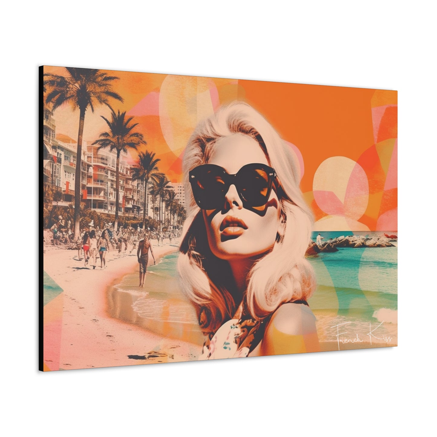 COTE SOLEIL French Kiss Pop Art, Gallery, Canvas, Art, Vintage, Retro, St. Tropez, Collection, French Riviera, Travel, Cote d'Azur, Cannes, Pop Art, Decor