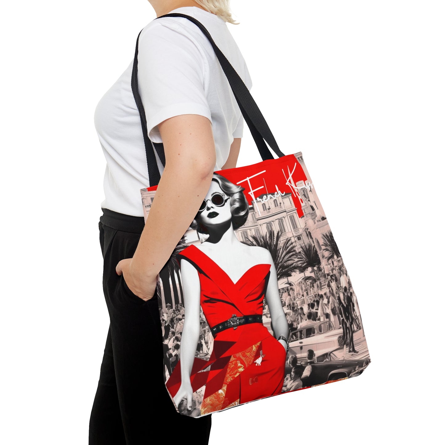EN ROUGE French Kiss Pop Art, Sexy, Sassy Tote Bag, France Couture, Pop Art, Travel, Fashion, Luxury, Chic French designer deluxe, must have gift item