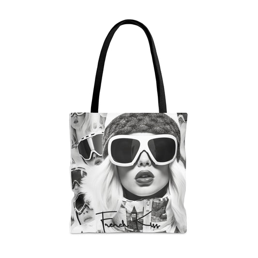 LE SKI French Kiss Pop Art, Sexy, Sassy Tote Bag, France Couture, Pop Art, Travel, Fashion, Luxury, Chic French designer deluxe, must have gift item