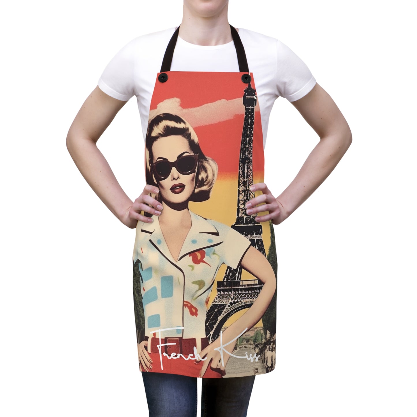 TRES PARIS Chef APRON, French Couture, Pop Art, Travel, Fashion, Gourmet, Cuisine, Cook, France, must have gift item