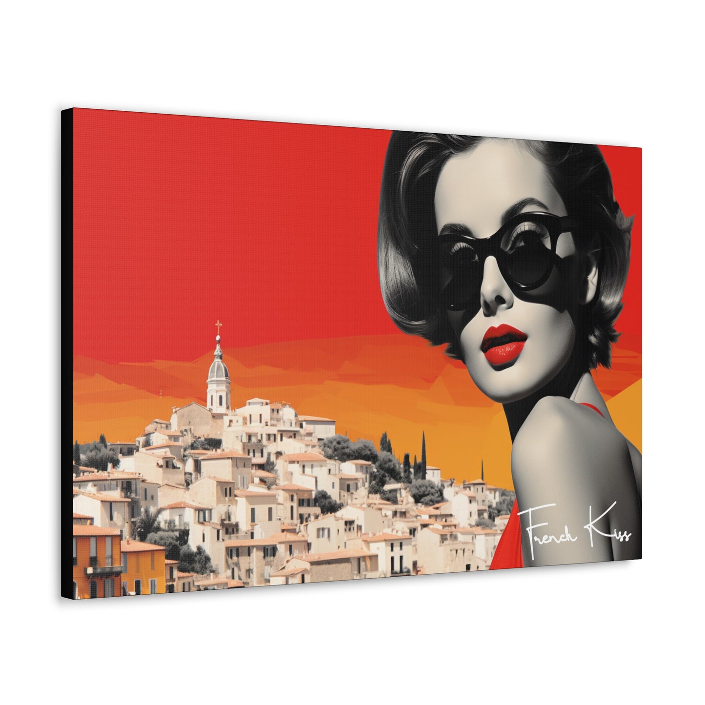 ENVY French Kiss Pop Art, Gallery, Canvas, Art, Vintage, Retro, St. Tropez, Collection, French Riviera, Travel, Cote d'Azur, Cannes, Pop Art, Decor
