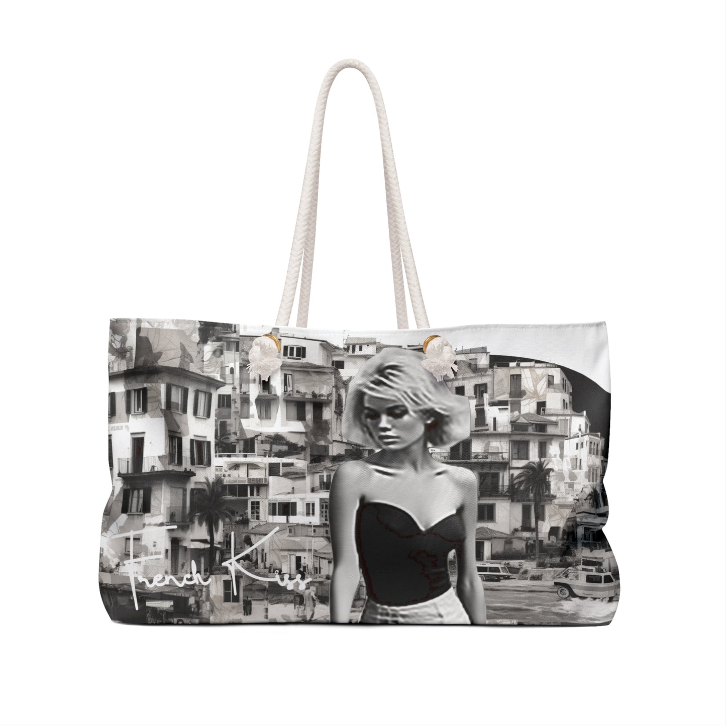 CHALEUR D'ETE Sassy Sexy Chic Weekender Accessory Bag French Kiss Pop Art, Classy, Couture, Travel, Fashion, Beauty gift item
