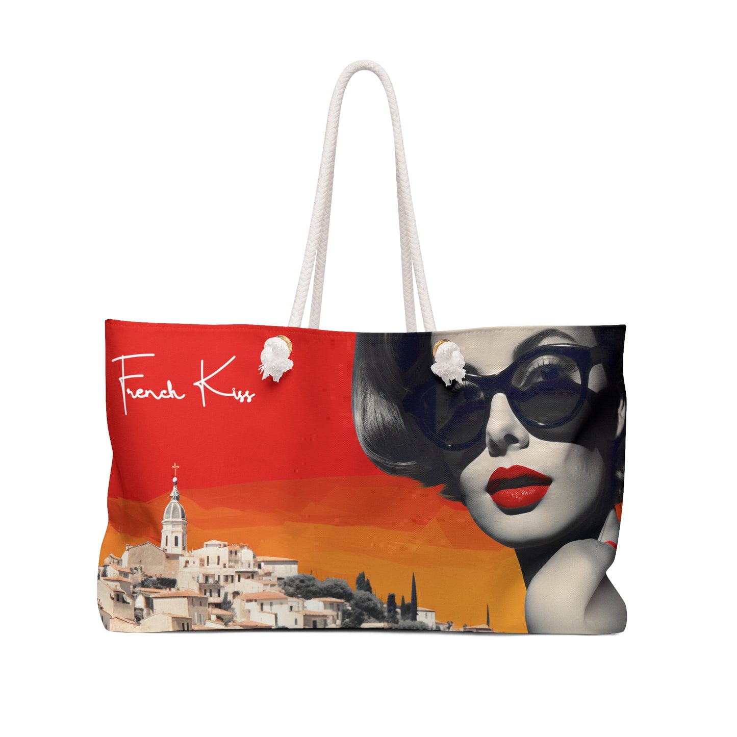 TOUT EN ROUGE Sassy Sexy Chic Weekender Accessory Bag French Kiss Pop Art, Classy, Couture, Travel, Fashion, Beauty gift item