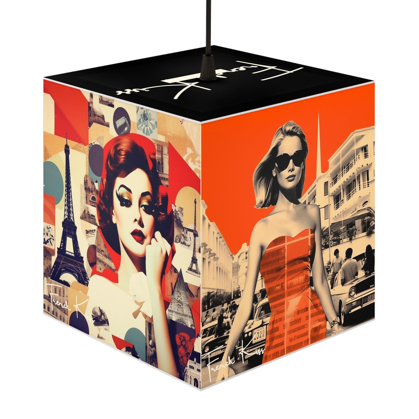 ALLUME Sexy Chic Light Cube Lamp, French Kiss Glamour Lifestyle Fashion Haute Couture Travel Pop Art Interior Designer Luxe Luxury