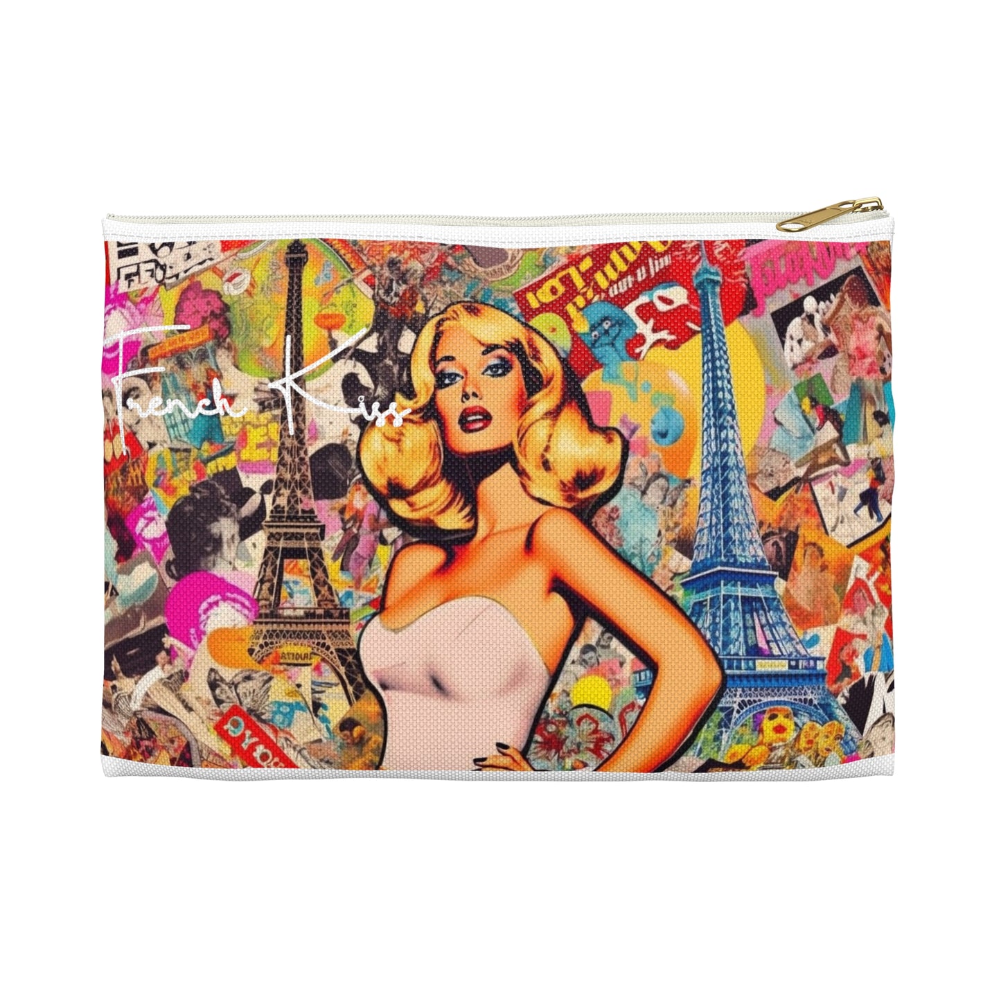 LE POP - French Kiss Pop Art, Classy, Accessory Bag, Couture, Travel, Fashion, Beauty, must have gift item, Pouch