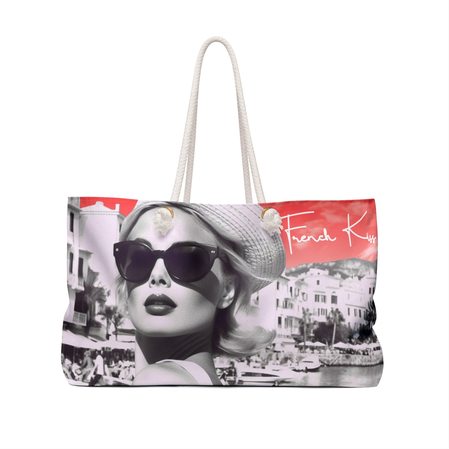 AU PORT Sassy Sexy Chic Weekender Accessory Bag French Kiss Pop Art, Classy, Couture, Travel, Fashion, Beauty gift item