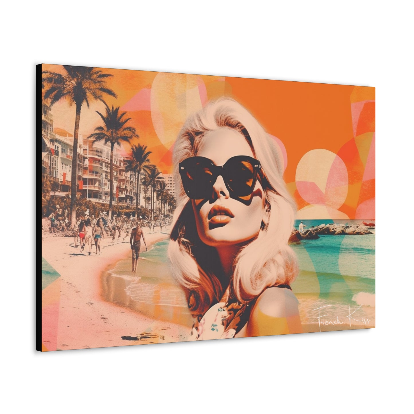 COTE SOLEIL French Kiss Pop Art, Gallery, Canvas, Art, Vintage, Retro, St. Tropez, Collection, French Riviera, Travel, Cote d'Azur, Cannes, Pop Art, Decor