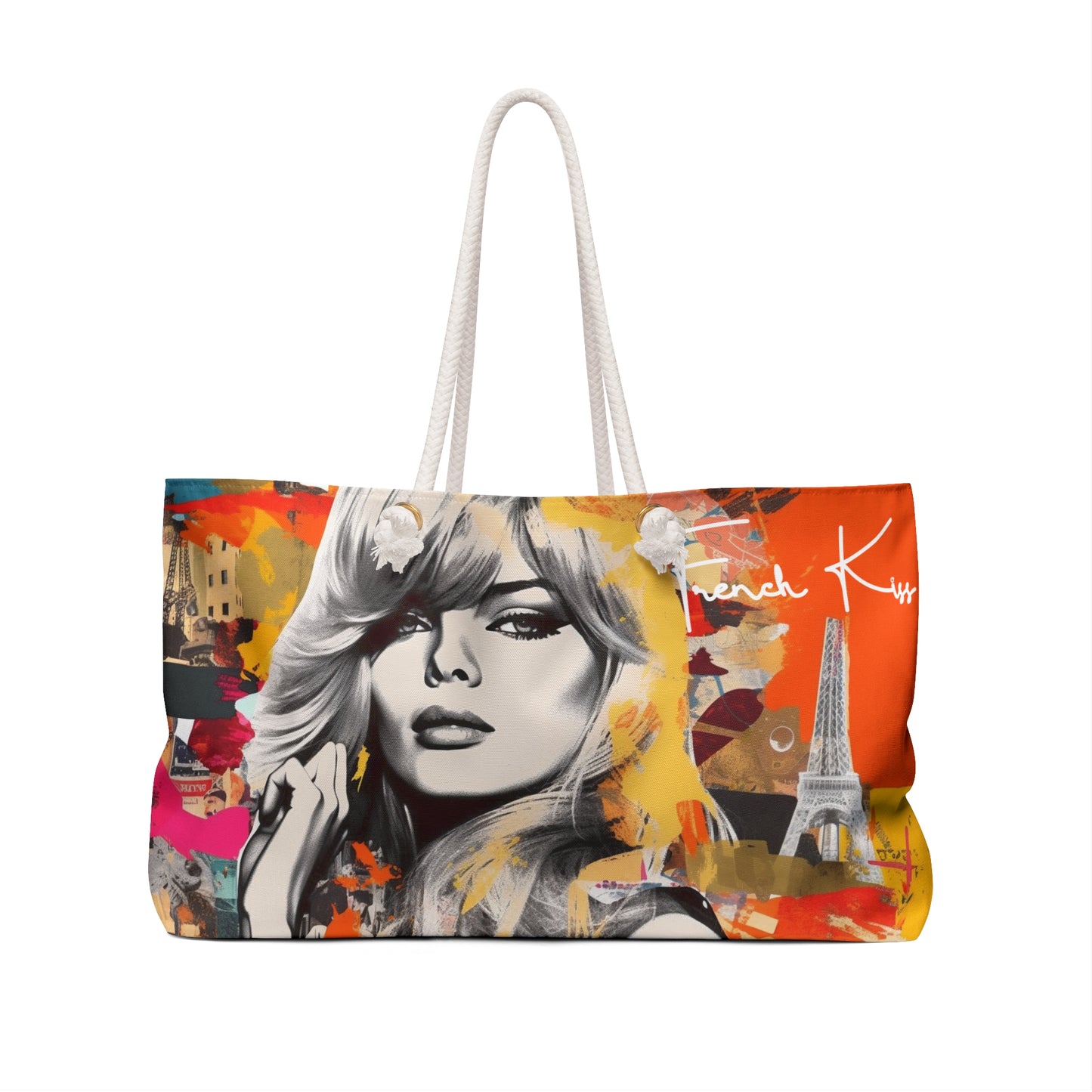 TOUJOURS PARIS Sassy Sexy Chic Weekender Accessory Bag French Kiss Pop Art, Classy, Couture, Travel, Fashion, Beauty gift item