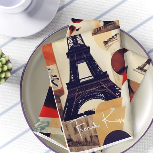 TOUJOUR PARIS Serviette Napkin set (4), French, Couture, Pop Art, Travel, Fashion, Gourmet, Cuisine, Cook, Chef, Tableware, deluxe, must have gift item Napkins