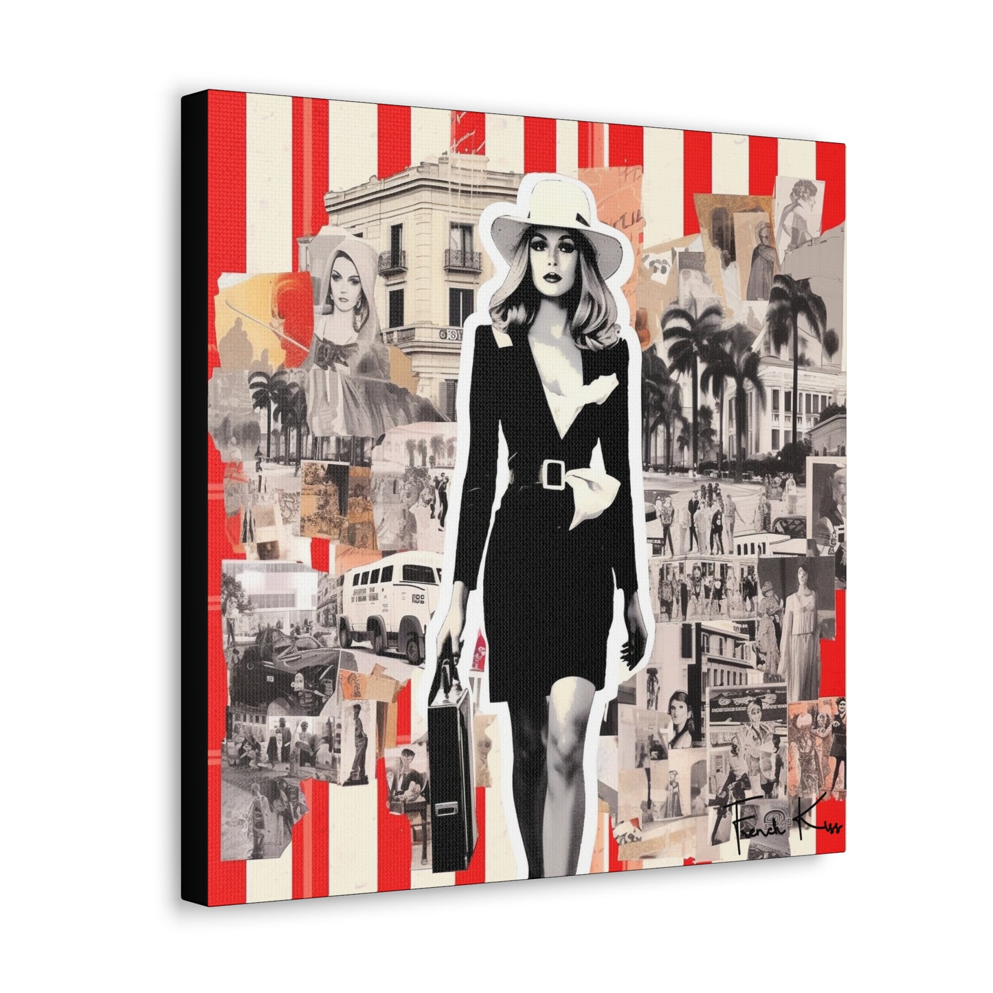 LE TRAVAILLE French Kiss Pop Art, Gallery, Canvas, Art, Vintage, Retro, St. Tropez, Collection, French Riviera, Travel, Cote d'Azur, Cannes, Pop Art, Decor