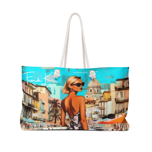 EN VILLE Sassy Sexy Chic Weekender Accessory Bag French Kiss Pop Art, Classy, Couture, Travel, Fashion, Beauty gift item