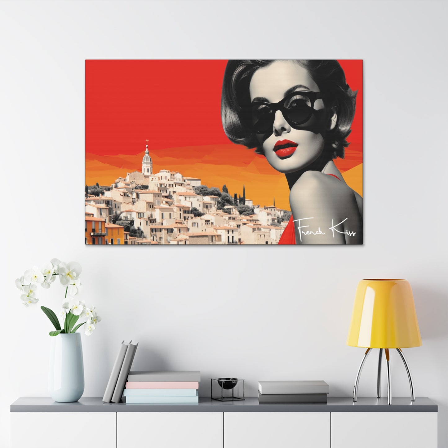 ENVY French Kiss Pop Art, Gallery, Canvas, Art, Vintage, Retro, St. Tropez, Collection, French Riviera, Travel, Cote d'Azur, Cannes, Pop Art, Decor