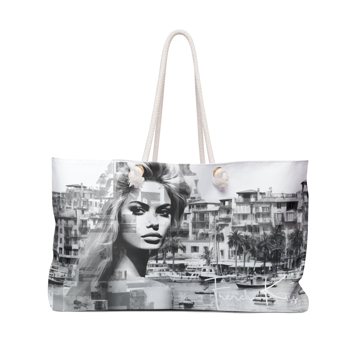 JE REVE Sassy Sexy Chic Weekender Accessory Bag French Kiss Pop Art, Classy, Couture, Travel, Fashion, Beauty gift item