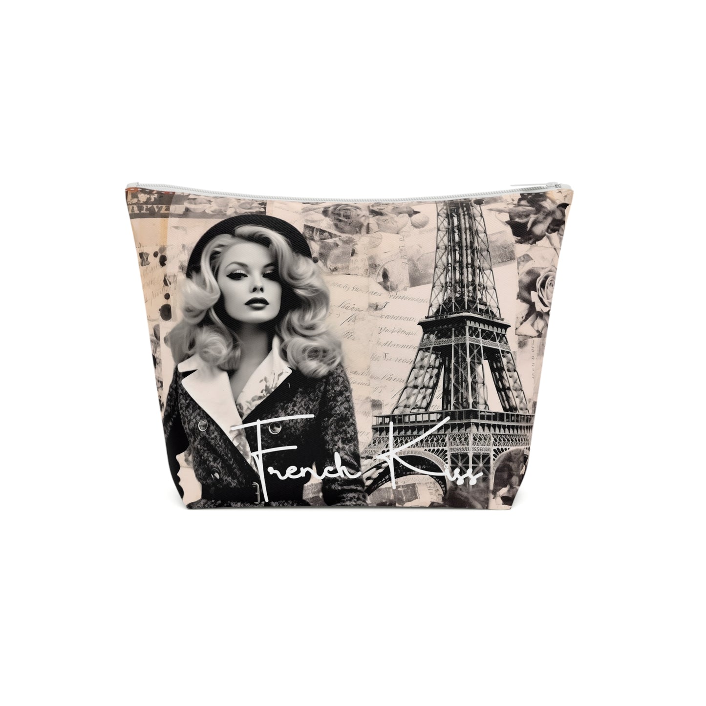 TOUR EIFFEL French Kiss Pop Art, Classy, Cosmetic Bag, Couture, Travel, Fashion, Beauty, must have gift item Cotton Bag