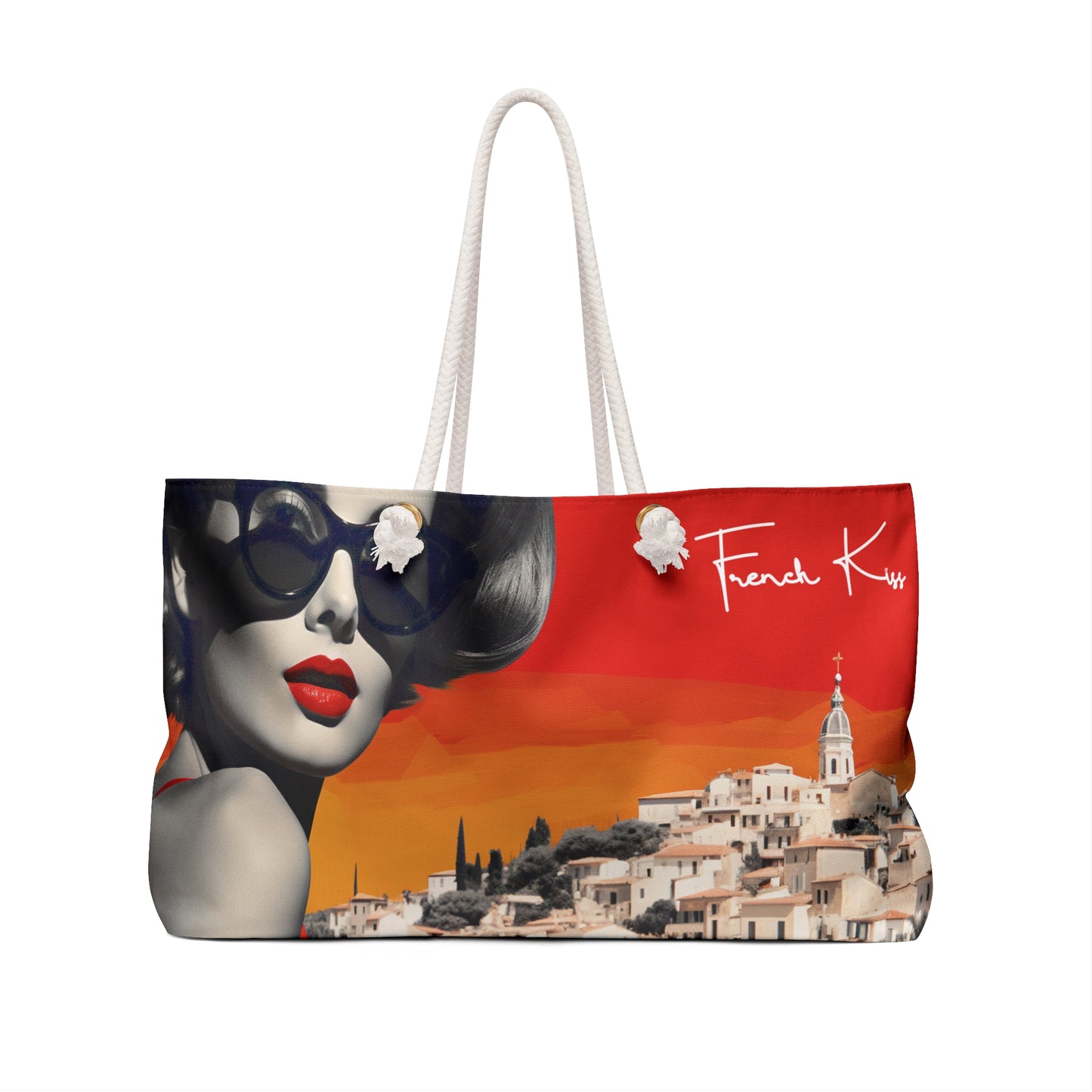 TOUT EN ROUGE Sassy Sexy Chic Weekender Accessory Bag French Kiss Pop Art, Classy, Couture, Travel, Fashion, Beauty gift item