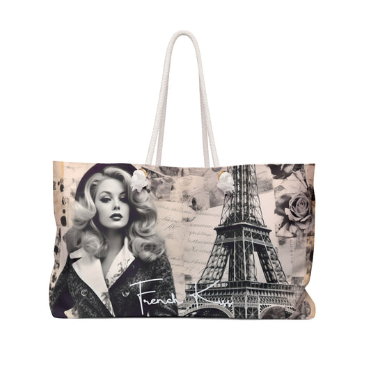 LE WEEKEND Sassy Sexy Chic Weekender Accessory Bag French Kiss Pop Art, Classy, Couture, Travel, Fashion, Beauty gift item