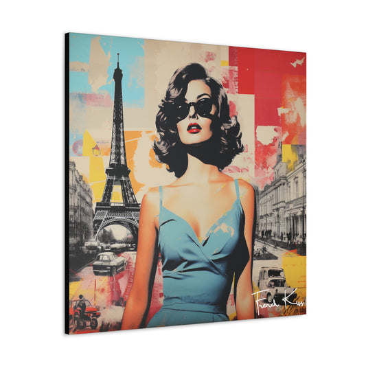 TOUJOURS PARIS French Kiss Pop Art, Gallery, Canvas, Art, Vintage, Retro, Paris, Collection, French Riviera, Travel, Cote d'Azur, Cannes, Pop Art, Decor