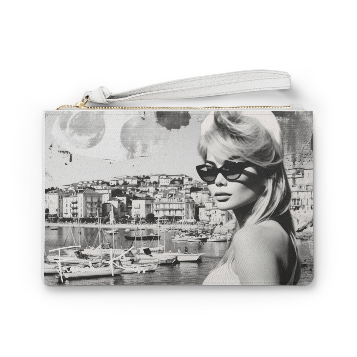 COTE D'AZUR French Kiss Pop Art, Sexy, Sassy CLUTCH Bag, France Couture, Travel, Fashion, Luxury, Chic French designer, must have gift item